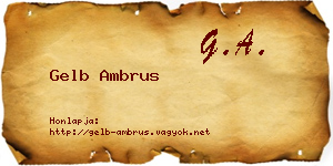 Gelb Ambrus névjegykártya
